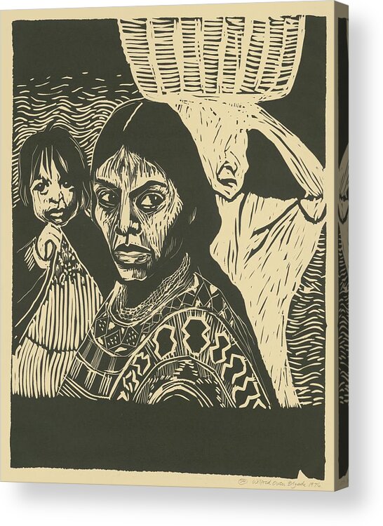 Illustration Acrylic Print featuring the painting Indigena by Rachael Romero