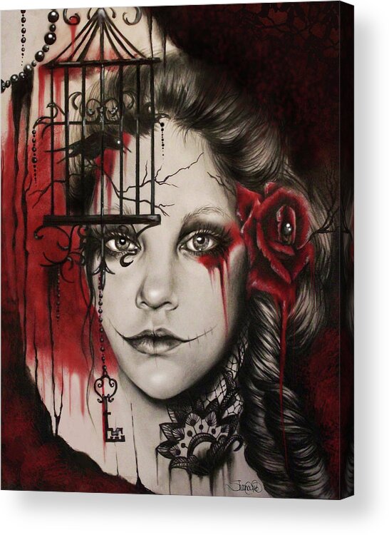 Inner Demons - Malevolent Collection Acrylic Print featuring the mixed media Inner Demons - Malevolent Collection by Sheena Pike Art And Illustration