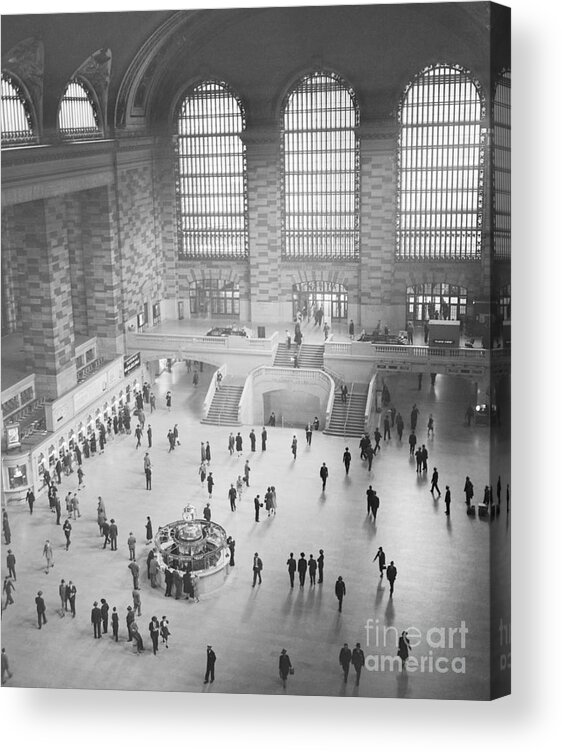 Scenics Acrylic Print featuring the photograph Interior View Of Grand Central Station by Bettmann