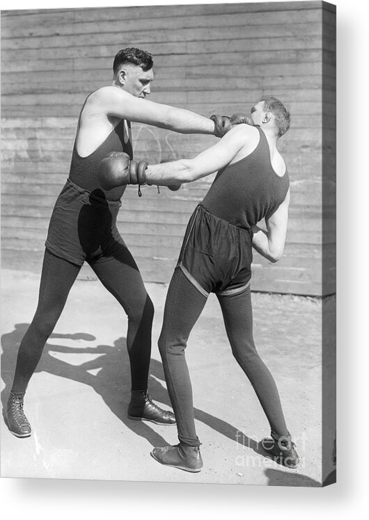 People Acrylic Print featuring the photograph Jess Willard Sparring While Training by Bettmann