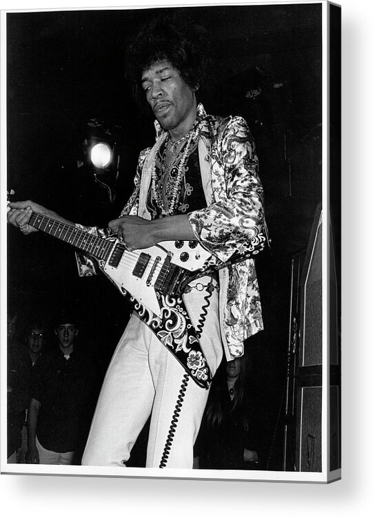 Guitarist Acrylic Print featuring the photograph Jimi Hendrix With A Flying V by Tom Copi
