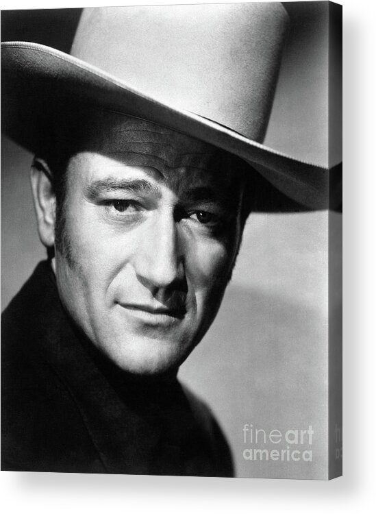Mature Adult Acrylic Print featuring the photograph John Wayne In A Cowboy Hat by Bettmann