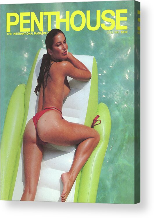 Model Acrylic Print featuring the photograph June 1984 Penthouse Cover Featuring Teddie Treacher by Penthouse