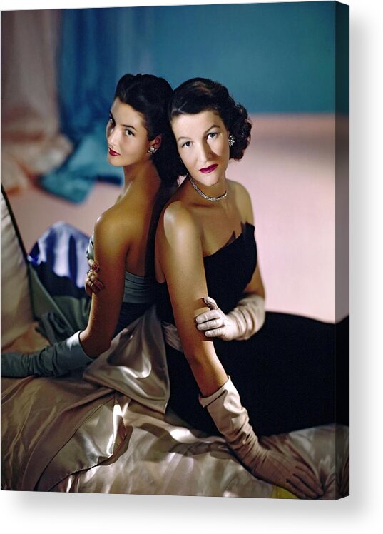 Personality Acrylic Print featuring the photograph Katharine White Caulkins And Wendy Burden by Horst P. Horst