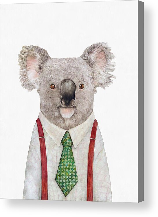 Koala Acrylic Print featuring the painting Koala by Animal Crew