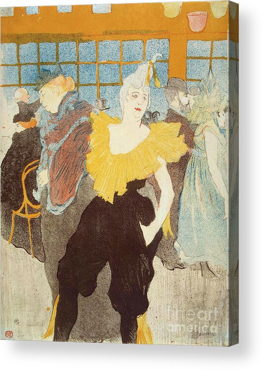 People Acrylic Print featuring the drawing La Clownesse In The Moulin Rouge, 1897 by Heritage Images