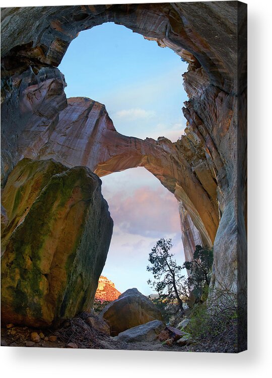 00559676 Acrylic Print featuring the photograph La Ventana Arch Sunrise, El Malpais Nm, New Mexico by Tim Fitzharris
