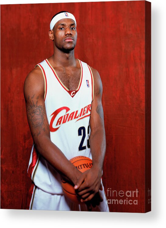 Nba Pro Basketball Acrylic Print featuring the photograph Lebron James Portraits by Nathaniel S. Butler