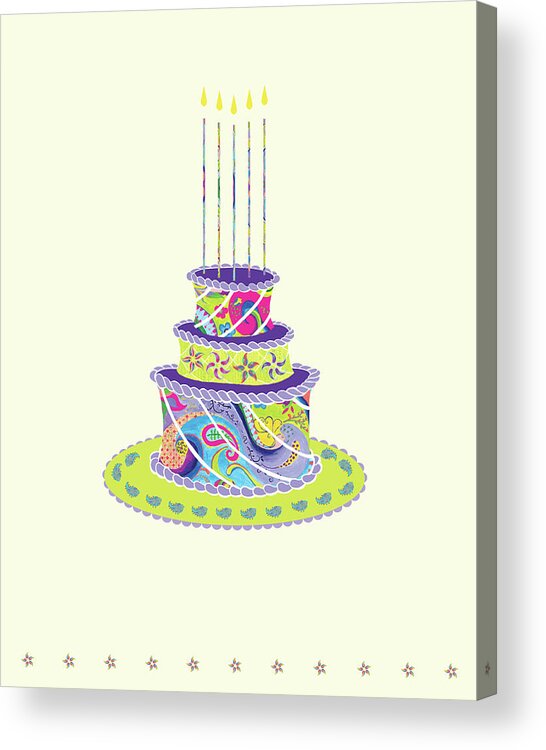 Lemon Lime Cake
Birthday Acrylic Print featuring the painting Lemon Lime Cake by Green Girl Canvas