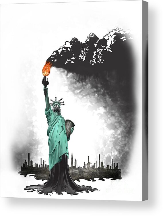 Usa Acrylic Print featuring the painting Liberty Oil by Sassan Filsoof