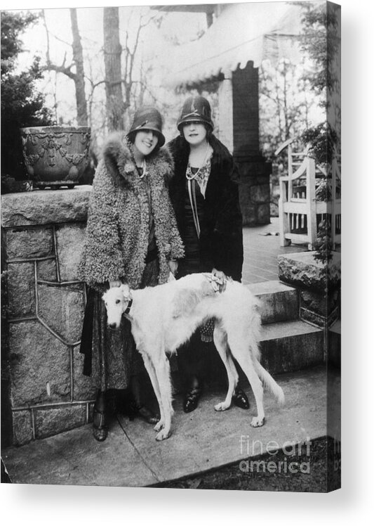 Advice Acrylic Print featuring the photograph Lillian Carter And Mrs. Hector With Dog by Bettmann