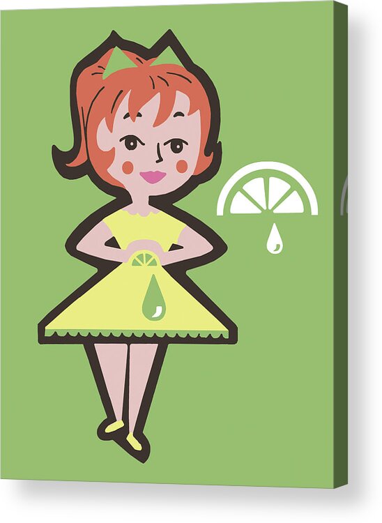 Campy Acrylic Print featuring the drawing Lime Woman by CSA Images