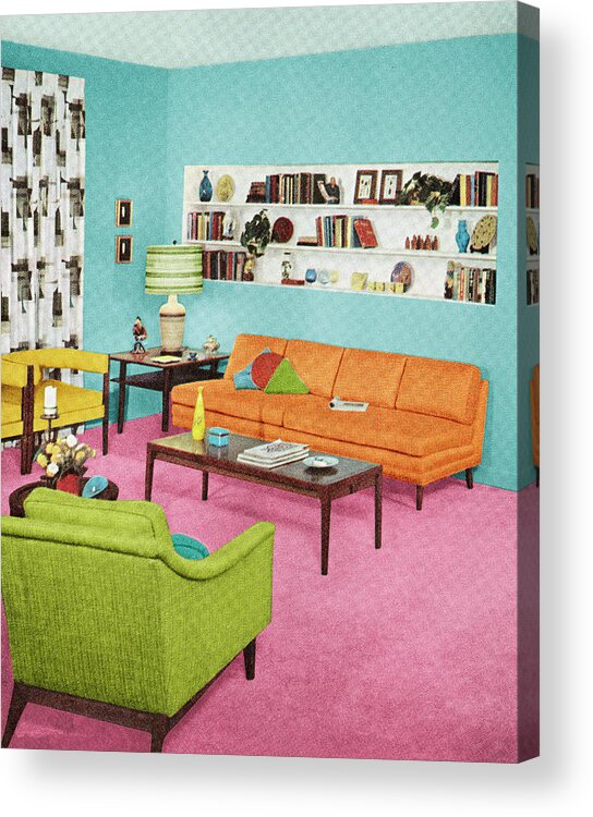 Armchair Acrylic Print featuring the drawing Living Room by CSA Images