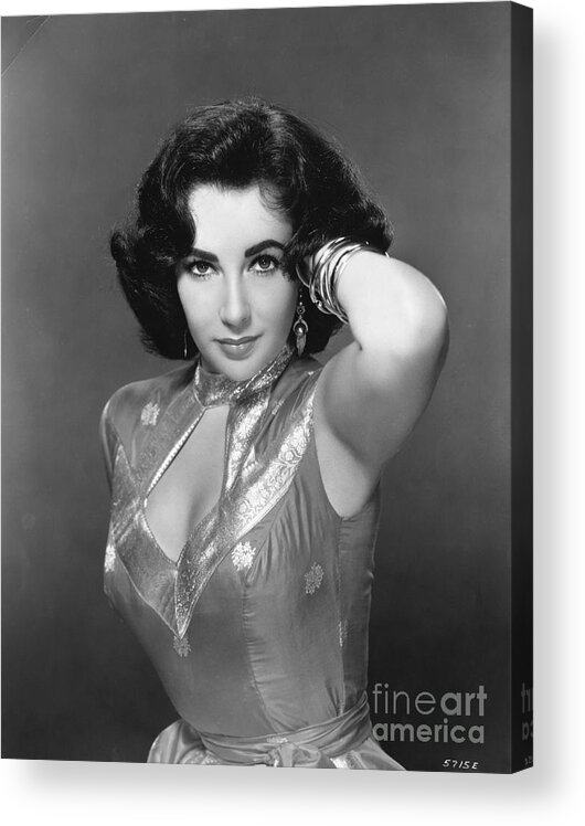 People Acrylic Print featuring the photograph Liz Taylor In Seductive Pose by Bettmann