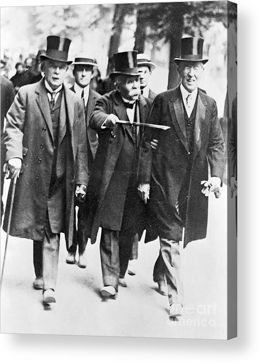 Versailles Acrylic Print featuring the photograph Lloyd George, Georges Clemenceau by Bettmann