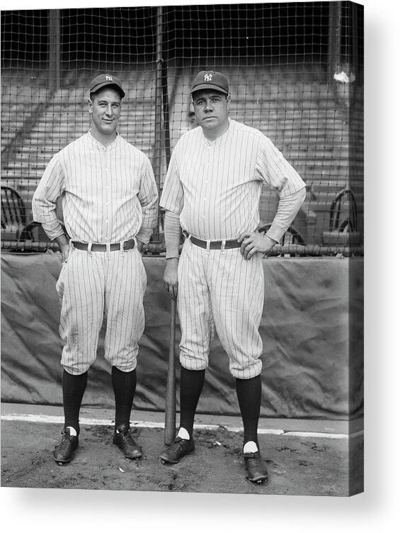 People Acrylic Print featuring the photograph Lou Gehrig And Babe Ruth by Bettmann