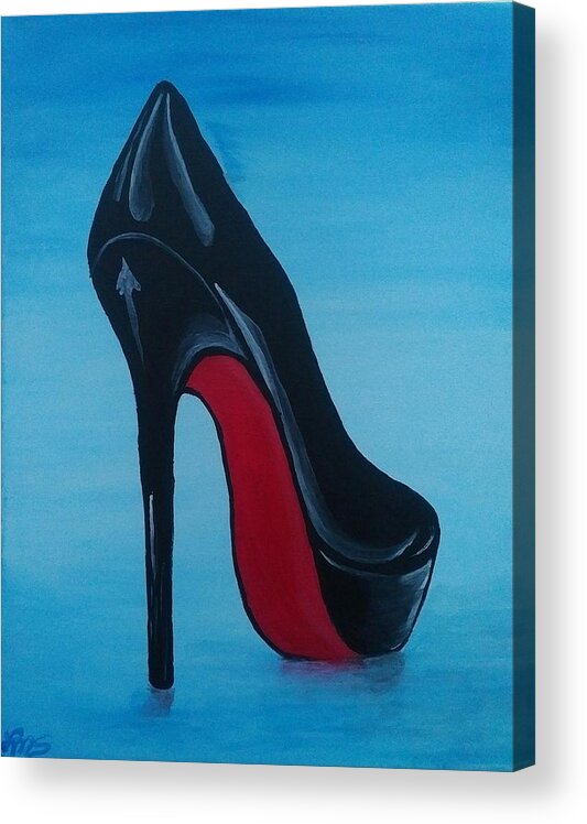 Louboutin Acrylic Print featuring the painting Louboutin by Lynne McQueen