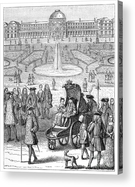 Engraving Acrylic Print featuring the drawing Louis Xv At The Tuileries, Paris, 18th by Print Collector