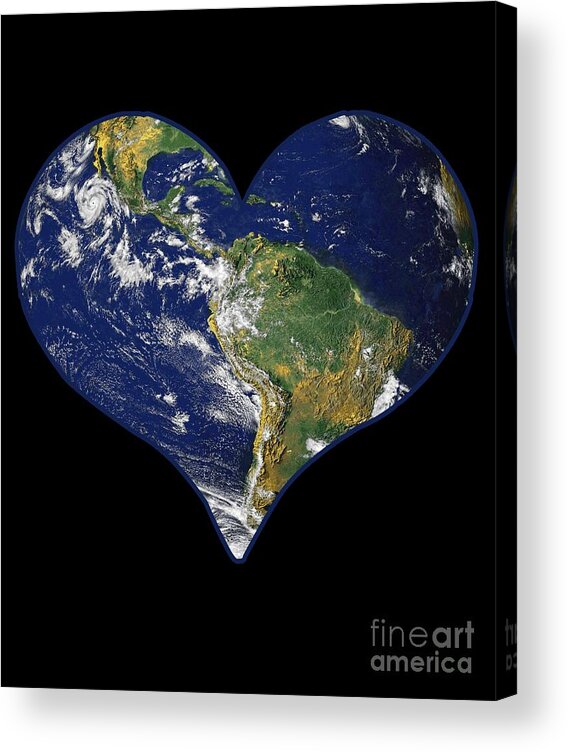 Cool Acrylic Print featuring the digital art Love Earth Heart Earth Day by Flippin Sweet Gear