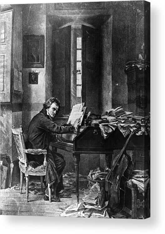 Piano Acrylic Print featuring the digital art Ludwig Van Beethoven by Three Lions