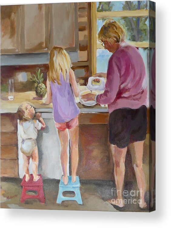 Family Acrylic Print featuring the painting Making Memories by Mafalda Cento