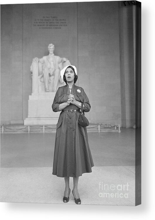 Concert Acrylic Print featuring the photograph Marian Anderson Singing At The Lincoln by Bettmann
