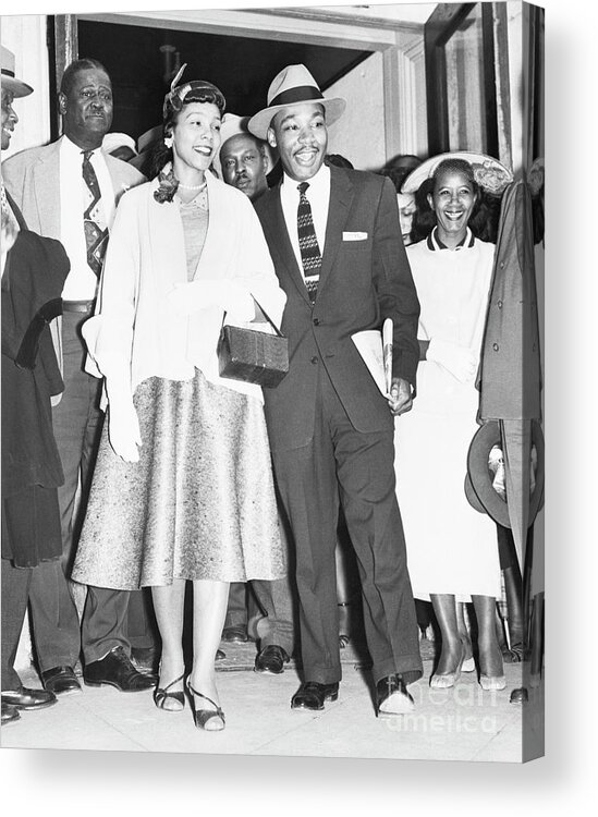 Following Acrylic Print featuring the photograph Martin Luther King Jr. And Coretta by Bettmann