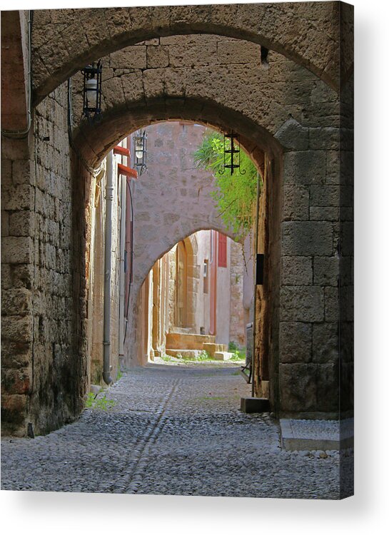 Greece Acrylic Print featuring the photograph Medieval City in Rhodes by M Kathleen Warren