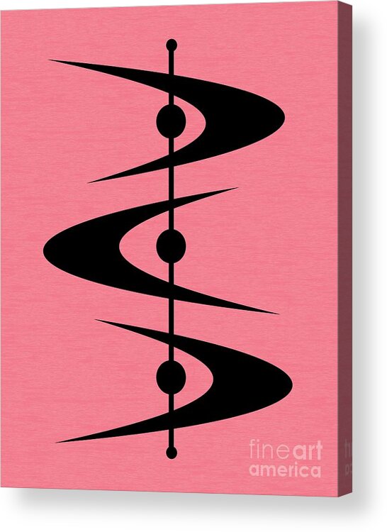  Acrylic Print featuring the digital art Mid Century Shapes 3 in Pink by Donna Mibus