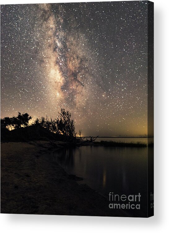 Milky Way Acrylic Print featuring the photograph Milky Way Over Pamlico Sound by Terry Rowe