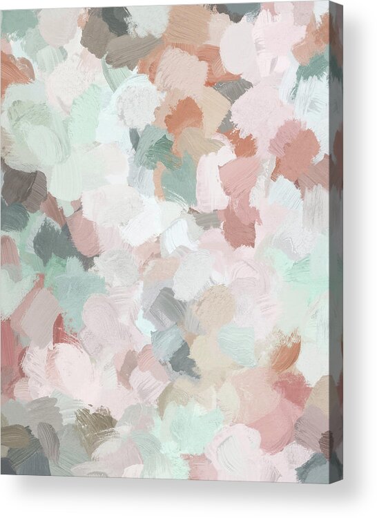 Blush Pink Acrylic Print featuring the painting Minty Kisses by Rachel Elise