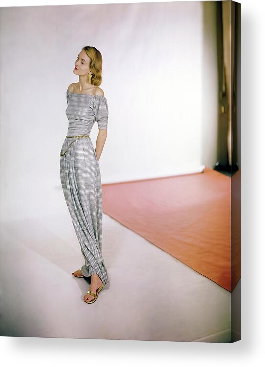 Fashion Acrylic Print featuring the photograph Model In A Claire Mccardell Dress by Horst P. Horst