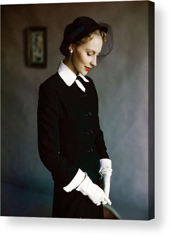 Fashion Acrylic Print featuring the photograph Model In Adler & Adler by Horst P. Horst