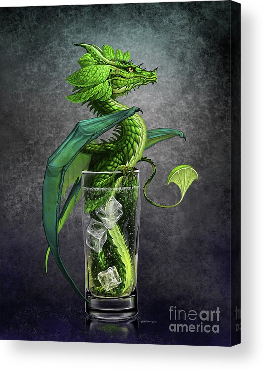 Mojito Acrylic Print featuring the digital art Mojito Dragon by Stanley Morrison