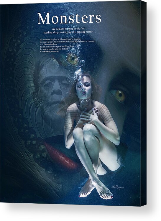 Monster Acrylic Print featuring the digital art Monsters by Lisa Redfern