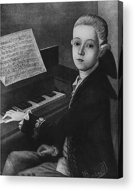 Three Quarter Length Acrylic Print featuring the photograph Mozart At Keyboard by Hulton Archive