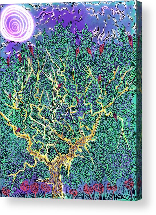 Tree Acrylic Print featuring the digital art Network by Angela Weddle