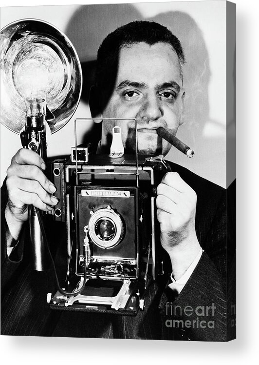 Smoking Acrylic Print featuring the photograph New York Photographer Weegee by Bettmann