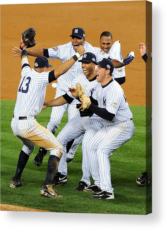 American League Baseball Acrylic Print featuring the photograph New York Yankees Celebrate 27th World by New York Daily News Archive