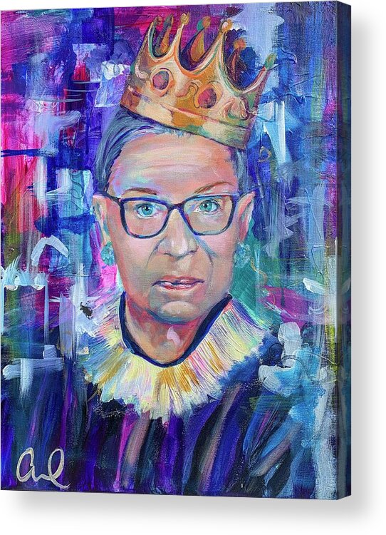 The Notorious Rbg Acrylic Print featuring the painting Notorious RBG by Christina Carmel