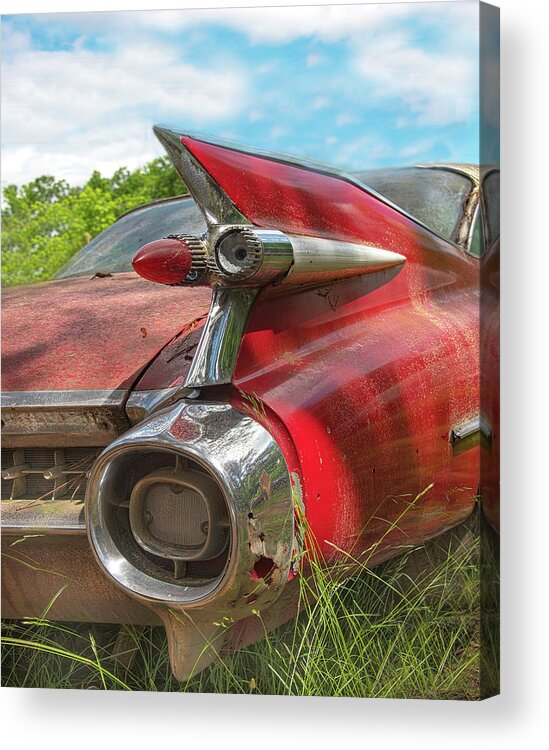 Old Car Acrylic Print featuring the photograph Old Caddie by Minnie Gallman
