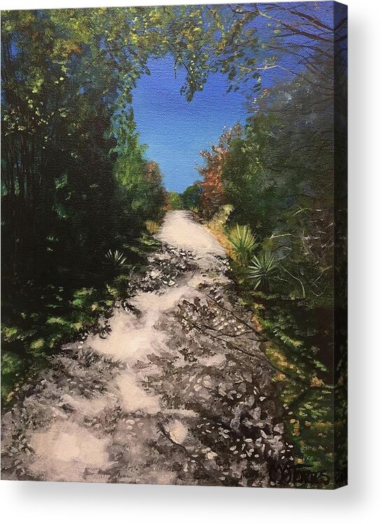 Landscape Acrylic Print featuring the painting Path to the Heart by Melissa Torres