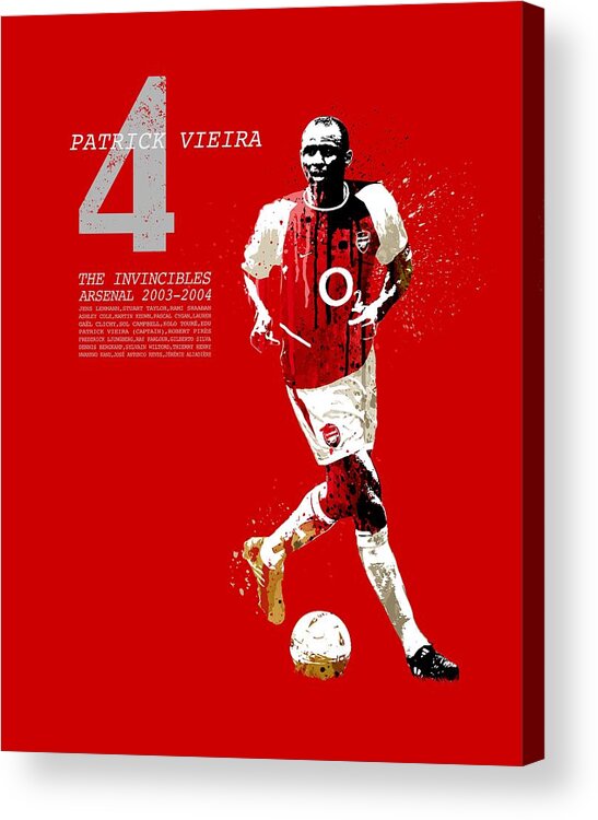 World Cup Acrylic Print featuring the painting Patrick Vieira - invincibles arsenal by Art Popop