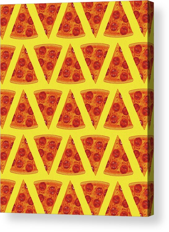 Background Acrylic Print featuring the drawing Pattern of Pizza by CSA Images
