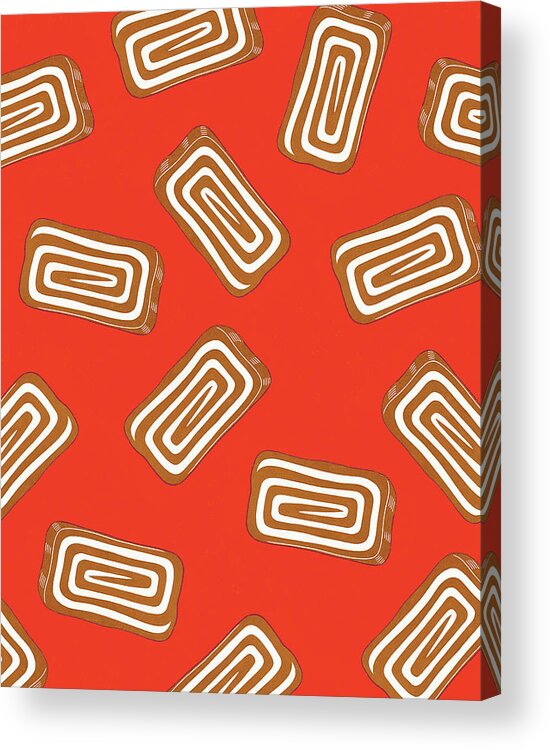 Background Acrylic Print featuring the drawing Pattern of Rolled Cake Pieces by CSA Images