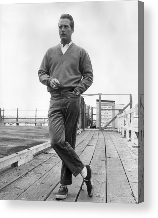 Sweater Acrylic Print featuring the photograph Paul Newman by Hulton Archive