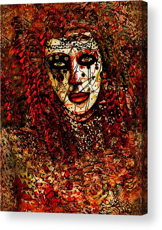 Woman Acrylic Print featuring the painting Pierrette by Natalie Holland