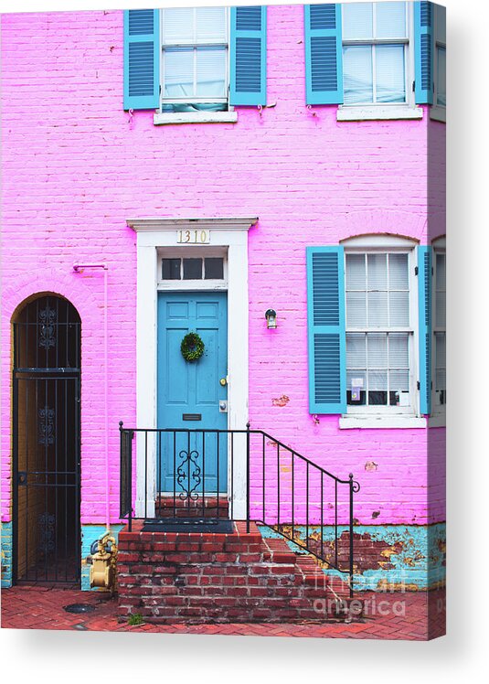 Pink Acrylic Print featuring the photograph Pink Georgetown by Sonja Quintero