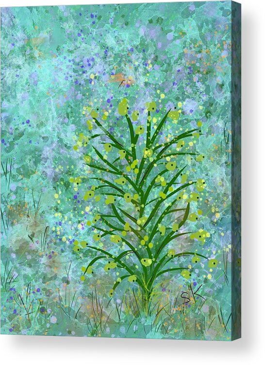 Spores Acrylic Print featuring the digital art Pollination by Sherry Killam