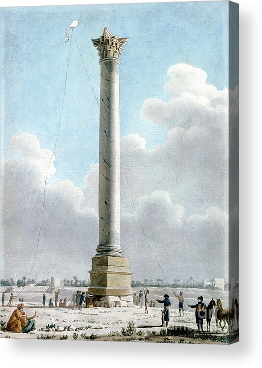 People Acrylic Print featuring the drawing Pompeys Column, Alexandria 1798, 1798 by Print Collector